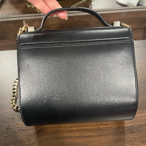 GIVENCHY Textured Calfskin Mini Pandora Box Chain Crossbody Bag Black - Picture 6 of 10